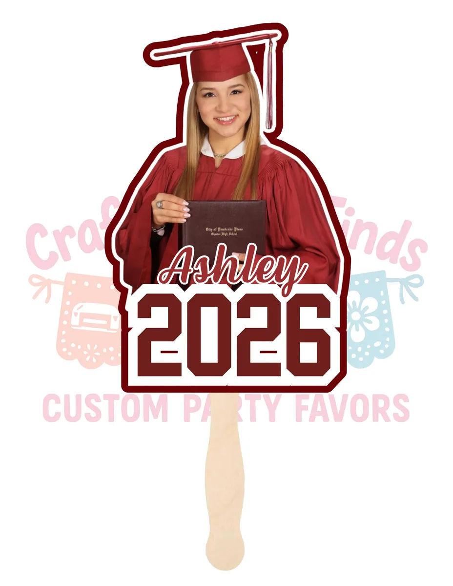Custom graduation photo fan with the year 2026
