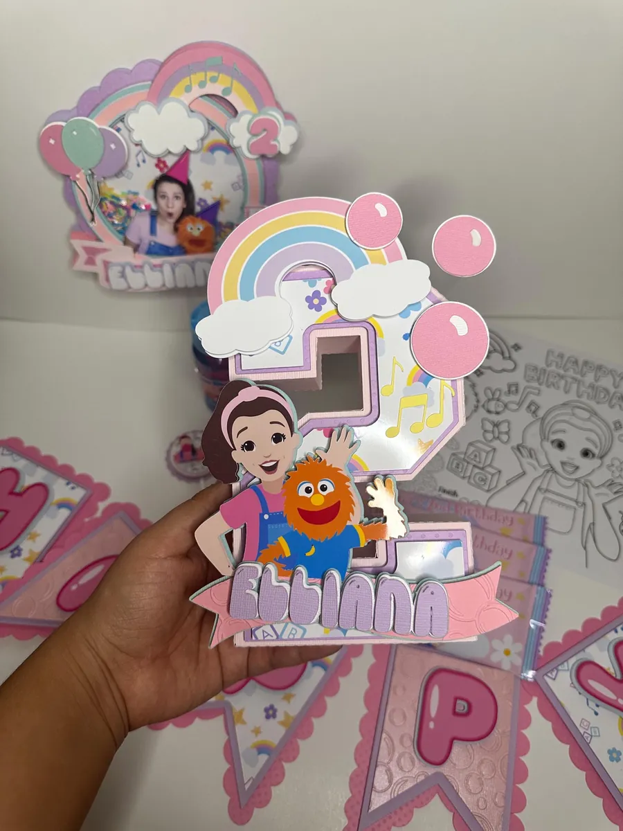 Custom Ms. Rachel Birthday Letter: 3D Rainbow Party Decor